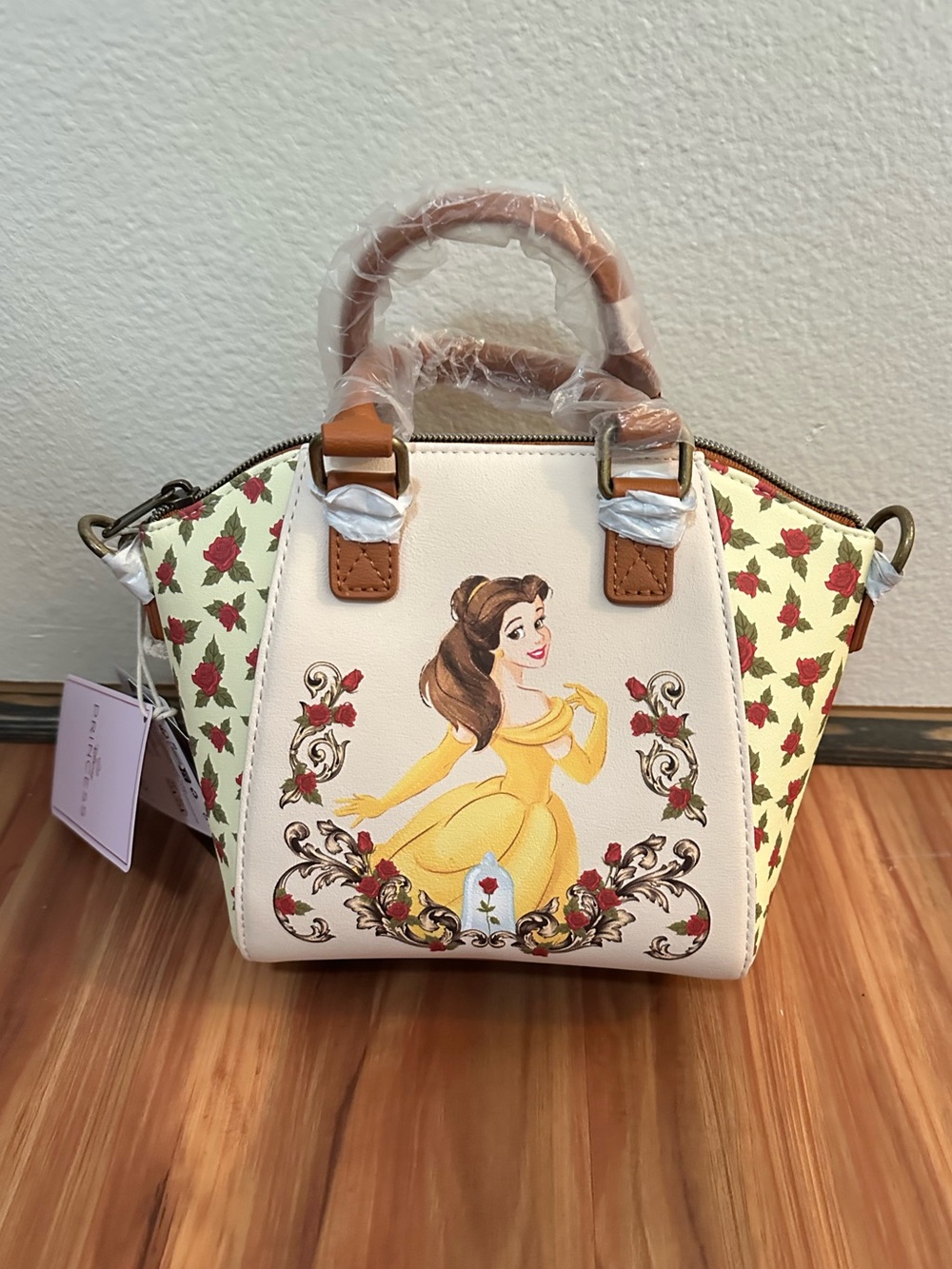NWT Loungefly Disney Beauty & the beast Belle Floral Accent Satchel Purse